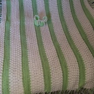 Handmade Crochet Blanket and Booties